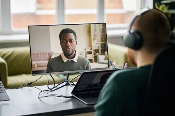 Man attending online mediation Dartford MIAMS session